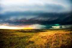 Storm Photography Print: Kansas Supercell Thunderstorm Prairie Western Photo