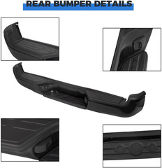 Rear Step Bumper Steel Compatible with 2005-2015 Toyota Tacoma Replacement for T