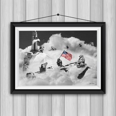 Beautiful composite photograph mounted on board. Ape Force NOT AI.