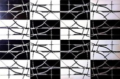 Vintage Art Board Photograph Abstract Black and White Geometric Pattern Design