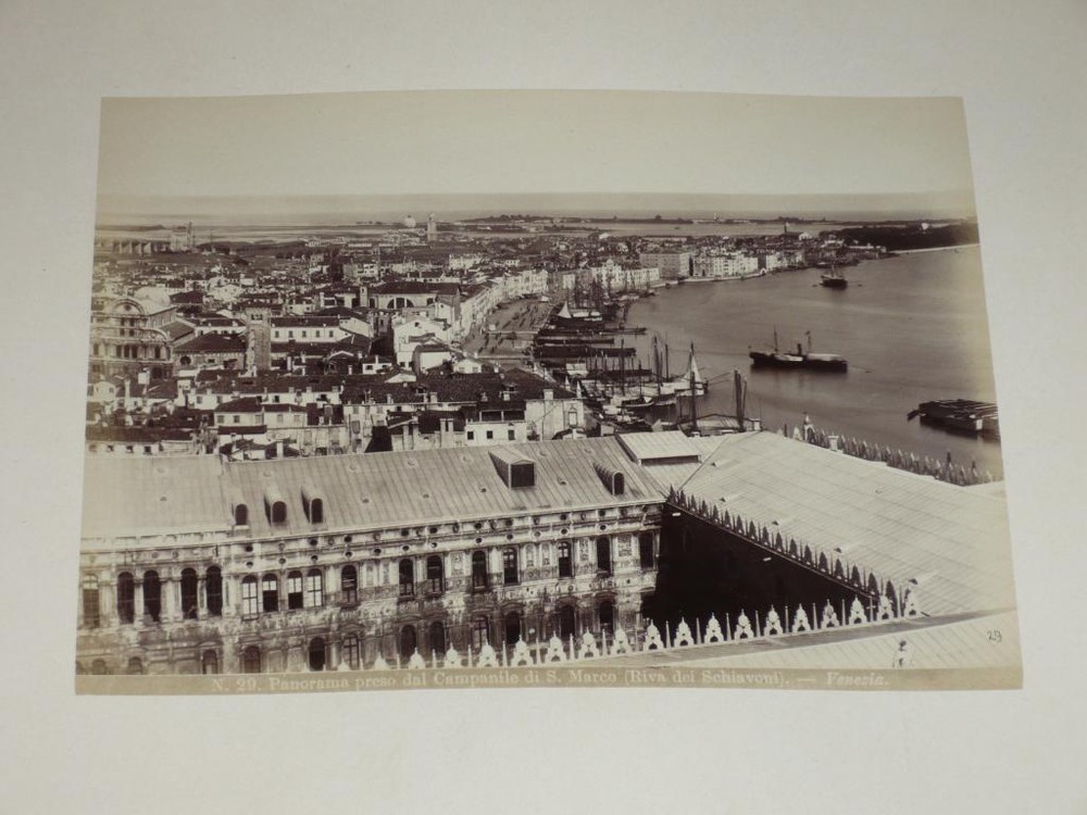 Naya / Venice Venezia 1870 Panorama Vintage Albumen Print Photo