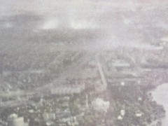 Vintage 1941 Framed Photo Of Airplane Flying Over Niagarafalls 15-3/4″W x 11″H