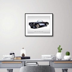 Classic Cars – 1957 Chevrolet Corvette in Onyx Black – Print