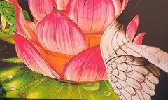 Crane & Lotus Flower Chinese Lantern Festival, 16×20 Canvas Photo Signed Ltd