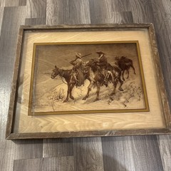 Frederic Remington, Vintage 1974 Lucid Lines Photography on Glass.