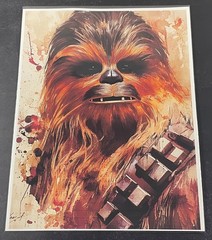 Watercolor Inspired Star Wars Collectible 8.5×11 Canvas Fan Art – Chewbacca