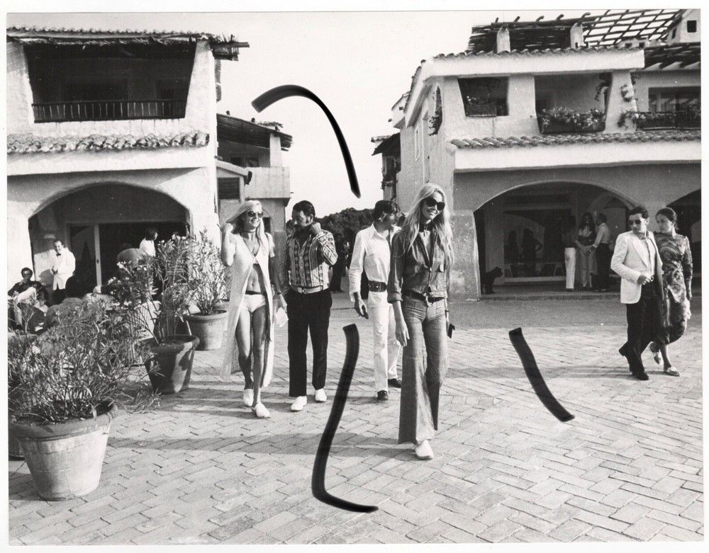 24x18cm Vintage Archive Photo 1970 Mirja + Gunther Sachs + Prince in Portocervo