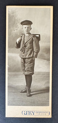 Antique Photo Boy with School Bag URY Atelier Leipzig c.1900 (B2047)