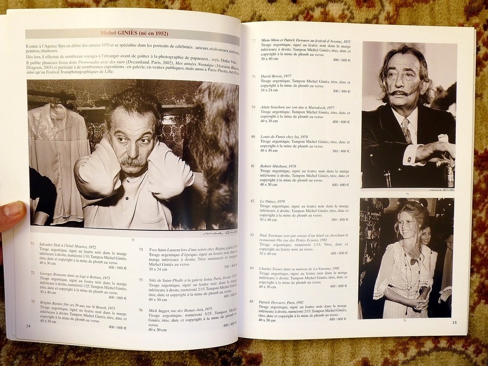 PHOTOS – PARIS CELEBRITIES ACTORS MODELS ARTISTS WRITERS+ French Auction Catalog