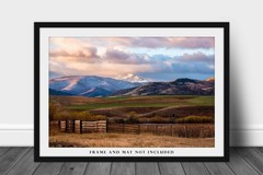 Western Photography Print – Picture of Snowy Peak Overlooking Valley in Montana