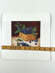 Fruit Basket Black Berries Photo Picture Painting Image Print VTG Ready to Frame