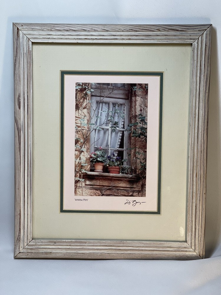 DENNIS BARLOGA Listed Artist «Window Pots» Photograph Signed Framed 1992