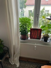 Small Photo Screen Print of Cobblestones & Tram Tracks Linen on Wood Frame