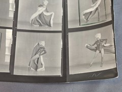 NEWLY FOUND! Hendrickson PHOTO Contact Sheet Proof JULIET PROWSE POSING FUR HAT