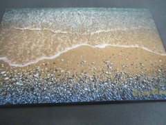 Signed Water Waves sand Photo on Dura Plaq by Doug Blunt 8×10 (A19)