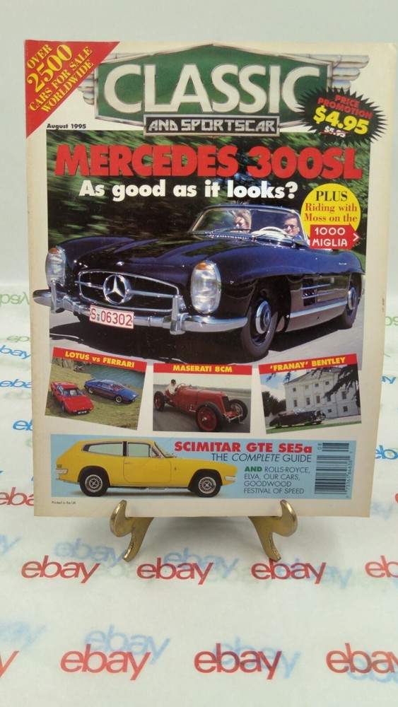 Classic And Sportscar Magazine AUG 1995 MERCEDES 300SL