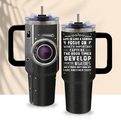 Camera Lens Insulated Tumbler – Gift for Photographers