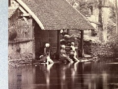 CONSTANT ALEXANDRE FAMIN albumen (Women washing clothes at water’s edge)
