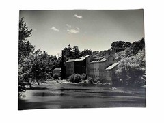 Vintage Large Black & White Photograph Photography Print Riverside Nautical Town