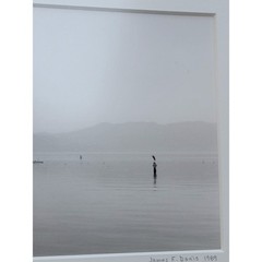 Original James F Danis Salton Sea B&W Photo Art Silver Frame 12×16″ Signed ’89