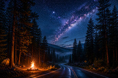 AI-Generated Midnight Journey — A Cinematic Landscape Under the Milky Way 69