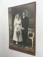Plate camera photo original old photo around 1900 11 x16.5 cm marriage