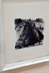 Highbridge, Tracks & Curved Road, The Bronx, NY, 8 x 8in Art Photo by Mel Gonz