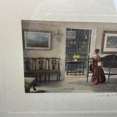 Wallace Nutting Sunshine and Music Colorized Photograph Print Pencil Signed