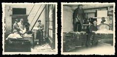 2x Workers in a Factory – 1930s Engineering Machine Craft Profession Photo 6x6cm