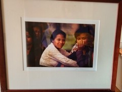 Vtg BOLINESE WOMEN Signed Art Photograph ’94 14×17 framed size John Carlson