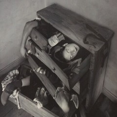 Fine Art B+W Photography Signed Ltd Edition Man Eaten Alive by Chest of Drawers