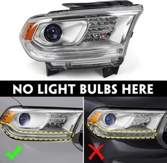 Halogen Headlight Assembly Compatible with Dodge Durango 2014-2020 Replacement C