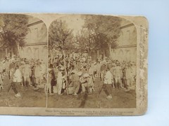 Stereo Foto Tientsin China, Strange Medley from many Nations at Wayer Hydrant