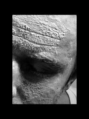Author’s Photo – «Statue» Stone, Face Self Portrait Passe-Partout 18x24cm