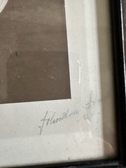 Antique Walnut & Black Picture Frame with Portrait Photo Signed Johnston Studio