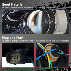 Driver Side and Passenger Side Headlights Assembly Halogen Replacement for Impal