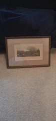 Rare Wallace Nutting hand-Colored cow scene, approx. 8.5″x 12.5″