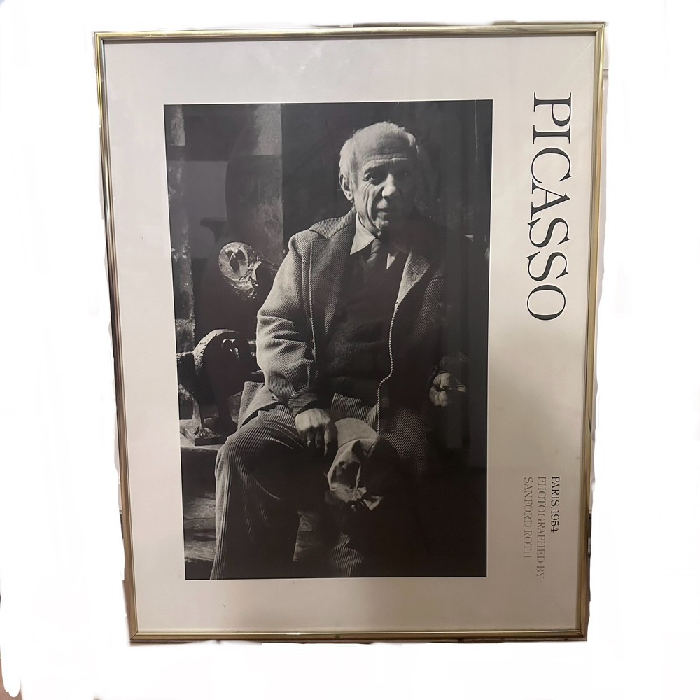 Sanford Roth Photograph Pablo Picasso Paris, 1954 Glass Framed Print Rare Artist