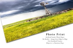 Western Photography Print – Storm Over Old Windmill and Cattle Pens in Wyoming
