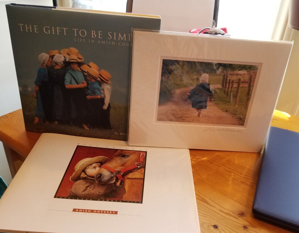 NEW BILL COLEMAN AMISH LIFE PHOTO/ SIGNED BOOK/ CATALOGUE LOT GIFT TO BE SIMPLE