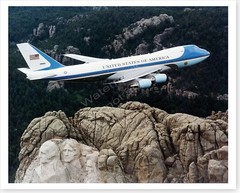 Air Force One Over Mount Rushmore 2001 George W. Bush Silver Halide Photo
