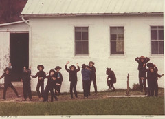 «The Frogs» – Amish Boys – Signed, Ltd. Ed. Photograph by Bill Coleman, framed