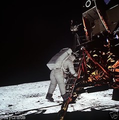 NASA Photo Apollo 11 Buzz Aldrin Rising Off Module Moon Landing