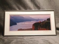 Crown Point Sunset Columbia River OR WA Ken Burkhart Photography Framed 8 X 16″