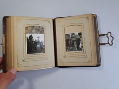 Heavy Photo Album Leather Embossed Art Nouveau 19th century 22 Photos
