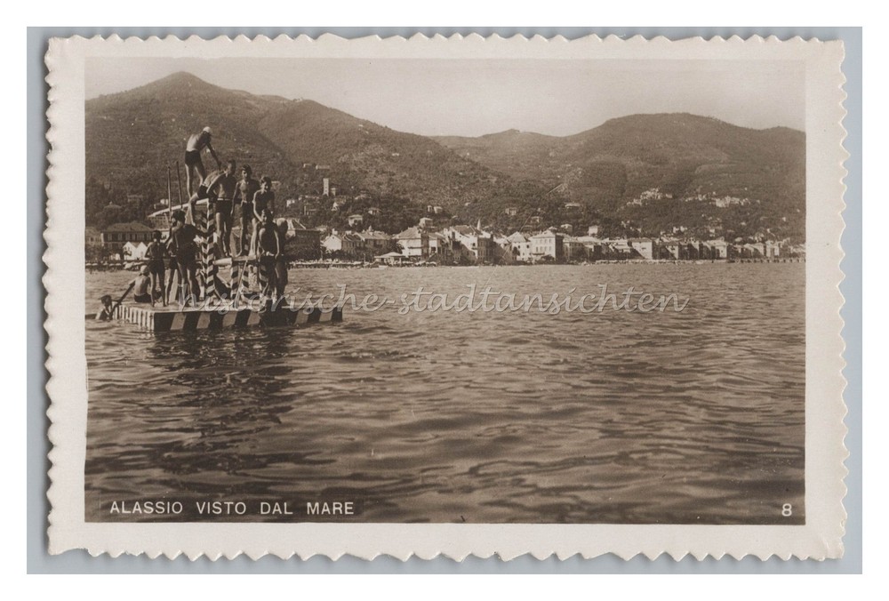 Alassio / Italy 1939 – Visto del mare – Children’s Diving Tower – Vintage Photo 1930s