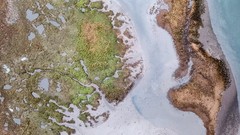 Oakland Bay Spring/Aerial View/Metallic Ink Print