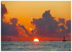 KEY WEST Sunset Boat 11×14 Matted Art Photo Photograph Florida Key Tropical Sail