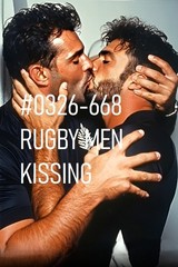 MALE PORTRAIT #0326-668 -athletes -rugby men kissing series -free shipping usa