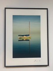 Photograph on Arches Paper of Colorful Boat. Pencil Signed